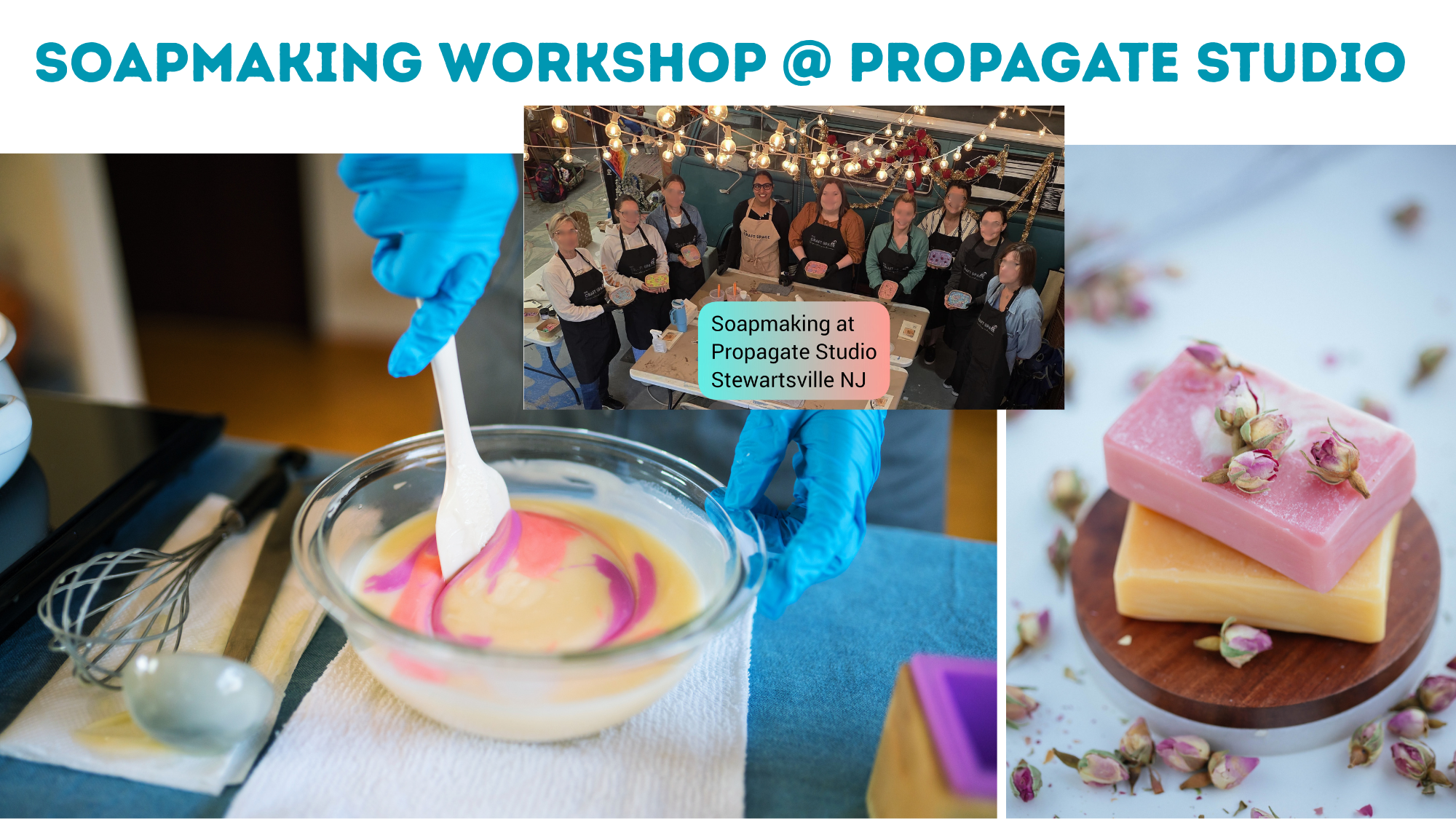 A picture showing participants of soapmaking workshop at propagate studio