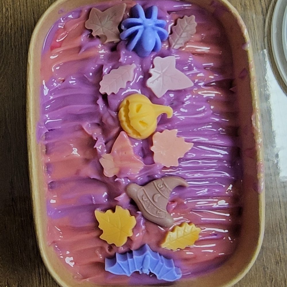 Halloween & fall themed soap made in September soapmaking